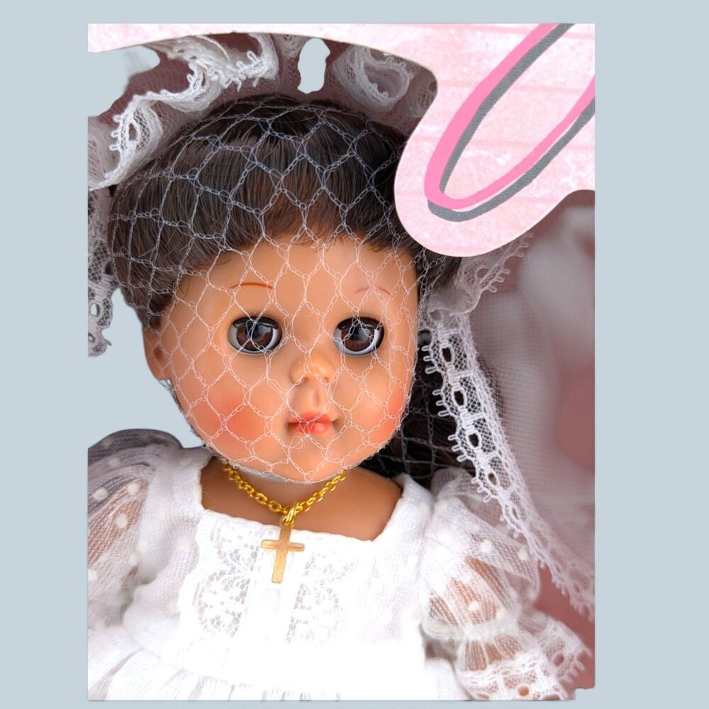 1995 Vogue Ginny First Communion Hispanic Doll #8HP67 Original Box Stand